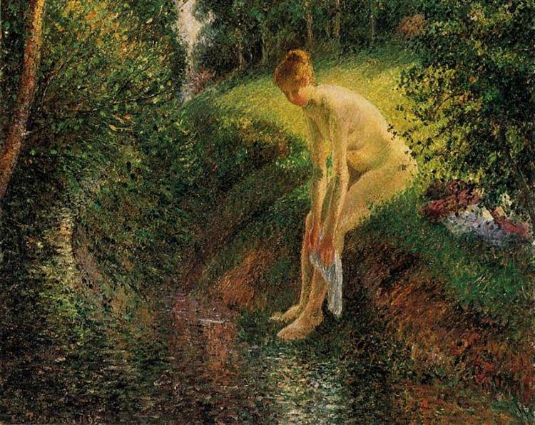 Bather in the Woods, 1895 - Камиль Писсарро