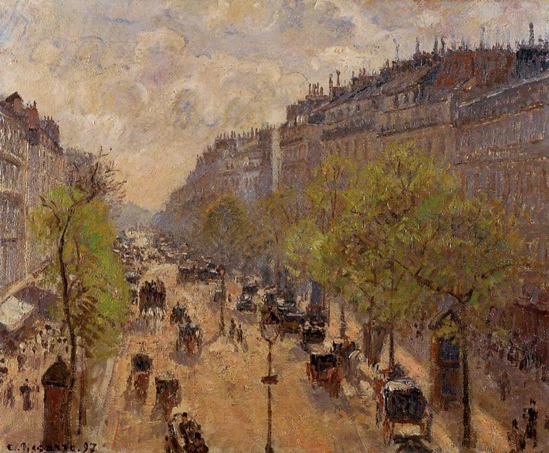 Boulevard Montmartre Spring 1897 Camille Pissarro WikiArt Org   Boulevard Montmartre Spring 1897 1 