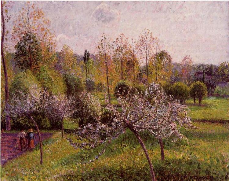 Flowering Apple Trees, Eragny, 1895 - Camille Pissarro