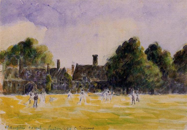 Hampton Court Green, 1891 - Camille Pissarro