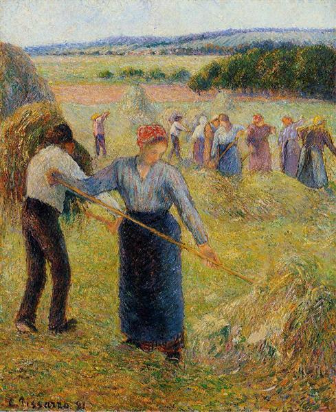 Haymaking at Eragny, 1891 - Каміль Піссарро