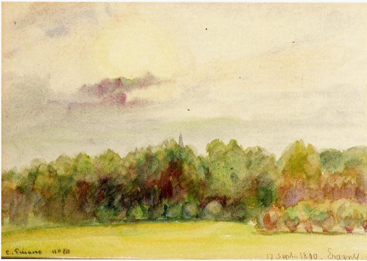 Landscape at Eragny, 1890 - 卡米耶·畢沙羅