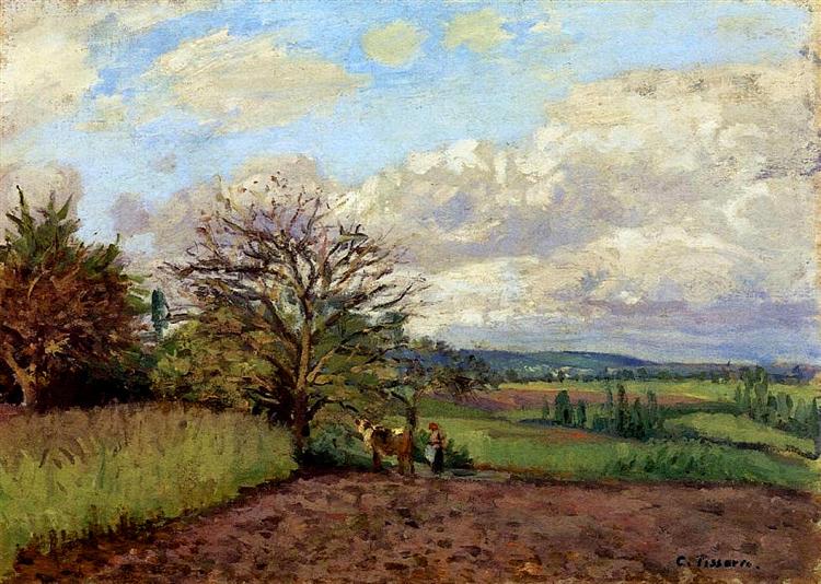 Landscape with a Cowherd, c.1872 - Камиль Писсарро