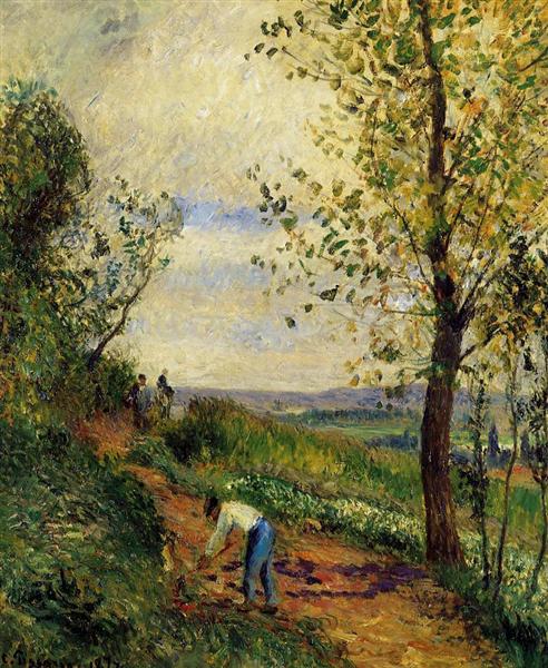 Landscape with a Man Digging, 1877 - Каміль Піссарро