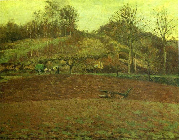 Ploughland, 1874 - Camille Pissarro