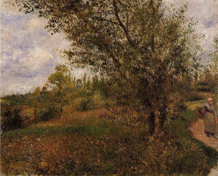 Pontoise Landscape, Through the Fields, 1879 - Каміль Піссарро