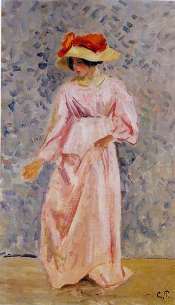 Portrait of Jeanne in a Pink Robe, c.1897 - Camille Pissarro