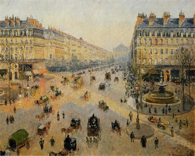 The Avenue de L'Opera, Paris, Sunlight, Winter Morning - Каміль Піссарро