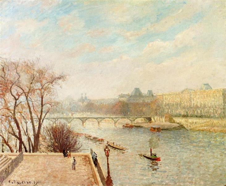 The Louvre, Winter Sunlight, Morning, 2nd Version, 1901 - Каміль Піссарро