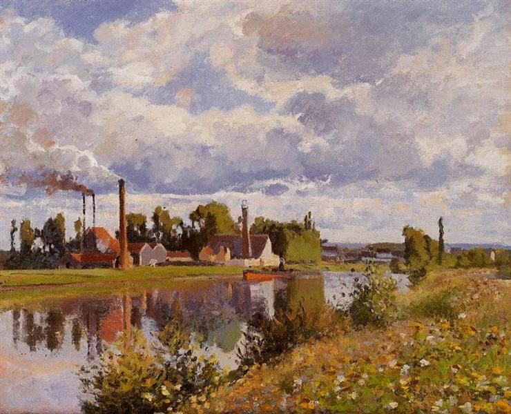 The River Oise near Pontoise, 1873 - Каміль Піссарро