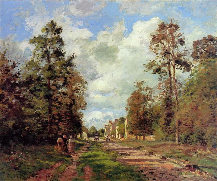 The Road to Louveciennes at the Outskirts of the Forest, 1871 - 卡米耶·畢沙羅