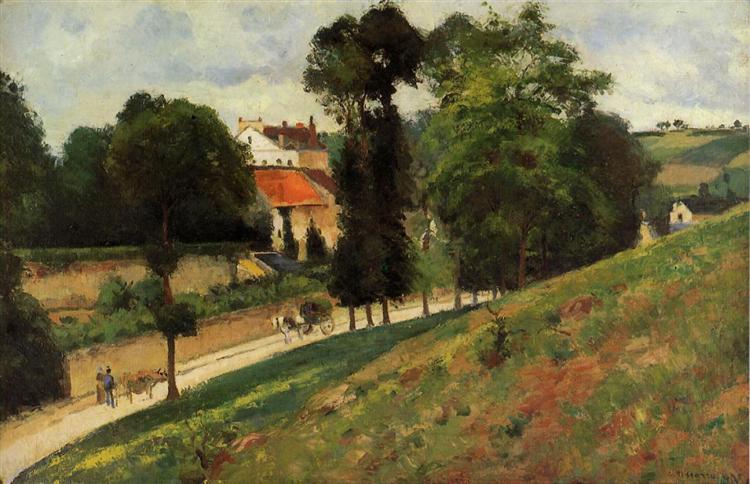 The Saint Antoine Road at l'Hermitage, Pontoise, 1875 - Каміль Піссарро
