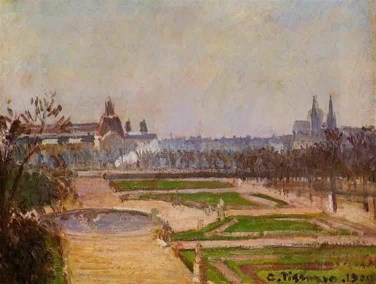 The Tuileries and the Louvre, 1900 - Камиль Писсарро