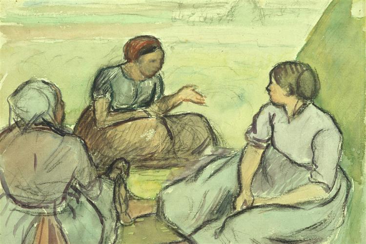 Three Peasant Women, 1890 - Каміль Піссарро