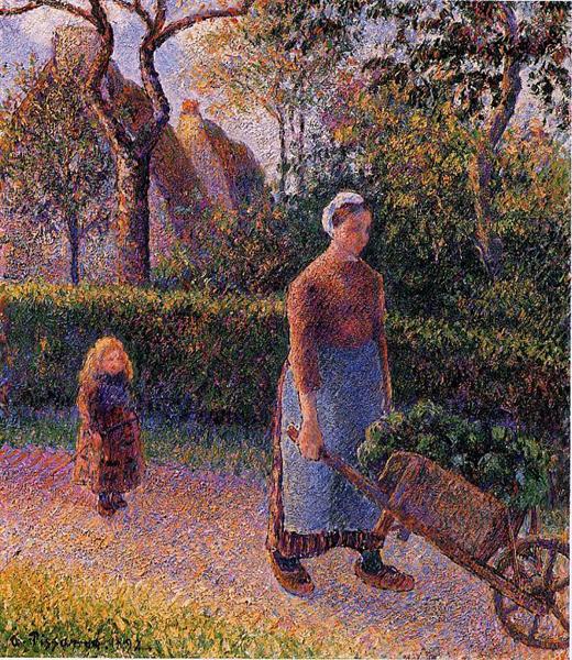 Woman with a Wheelbarrow, c.1892 - Камиль Писсарро