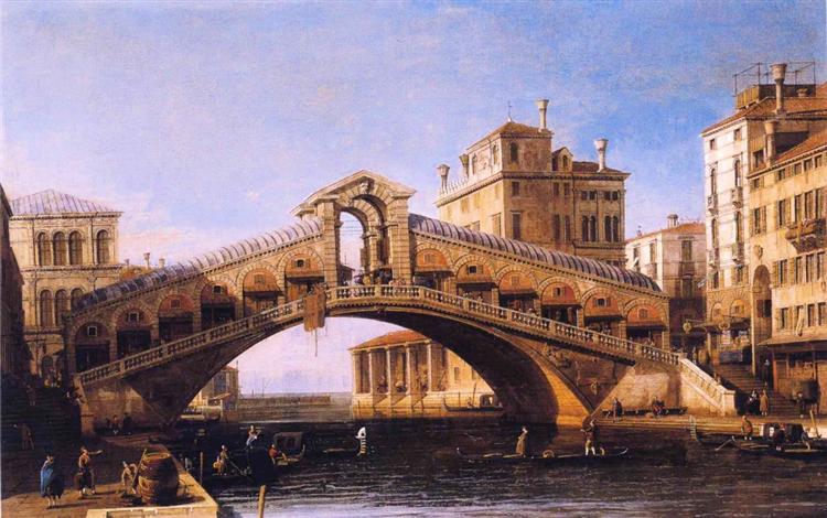 Capriccio of the Rialto Bridge with the Lagoon Beyond, 1746 - Каналетто
