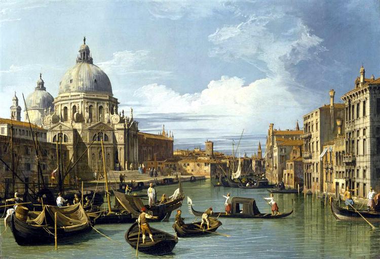 The Grand Canal and the Church of the Salute, 1730 - Каналетто
