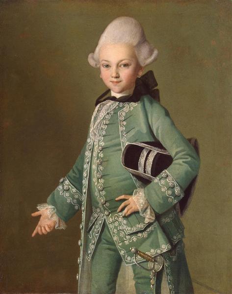 Retrato de Alexey Bobrinsky como Criança, 1769 - Carl-Ludwig Johann Christineck