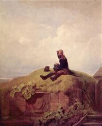 Once upon a time (the knitting outpost) - Carl Spitzweg