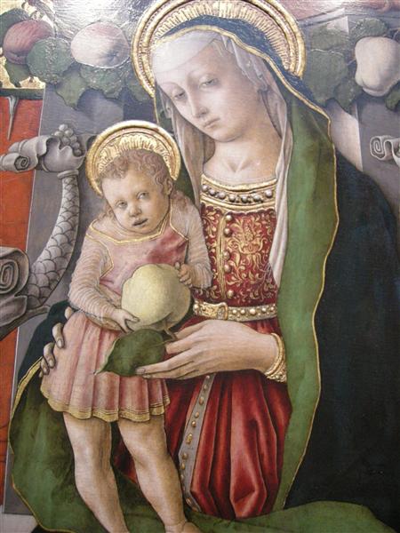 Madonna Enthroned with Donor (detail), 1470 - Карло Крівеллі