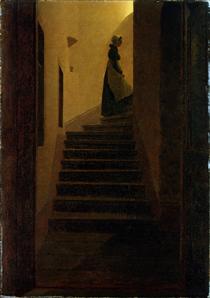 Femme montant vers la lumière - Caspar David Friedrich