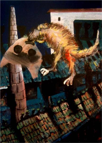 Cat on the Roof - Charles Blackman