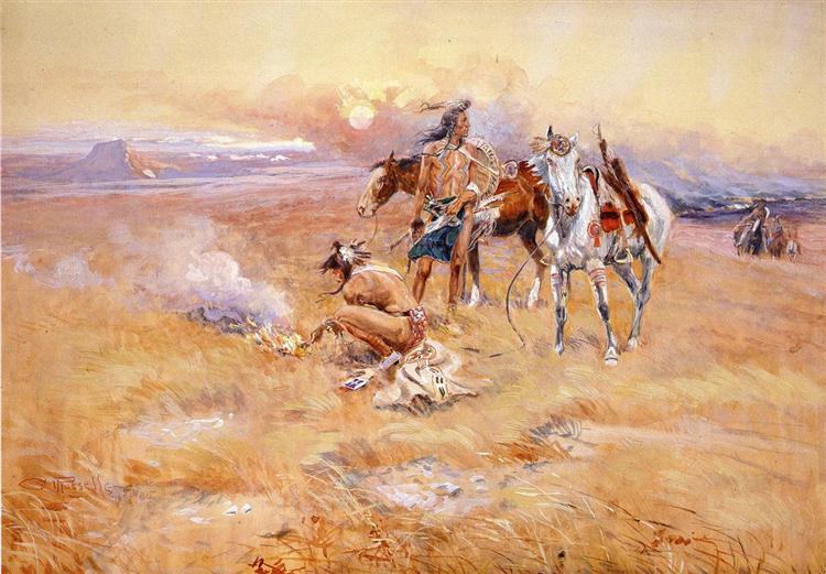 Blackfeet Burning Crow Buffalo Range, 1905 - Charles M. Russell