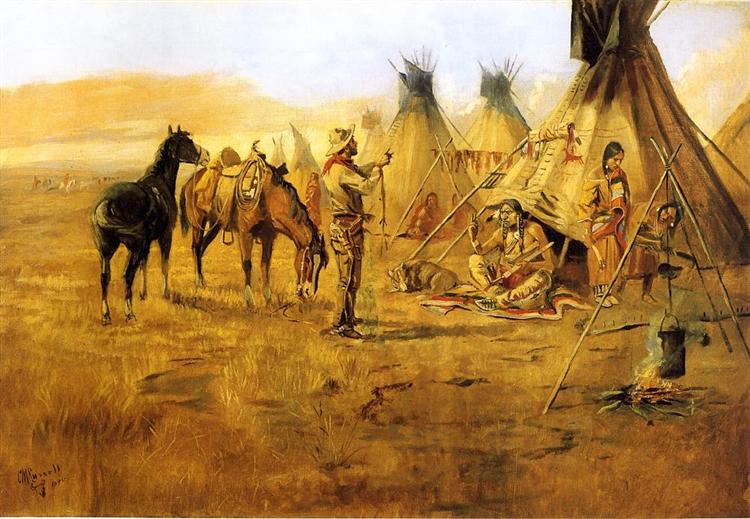 Cowboy Bargaining for an Indian Girl, 1895 - Charles M. Russell