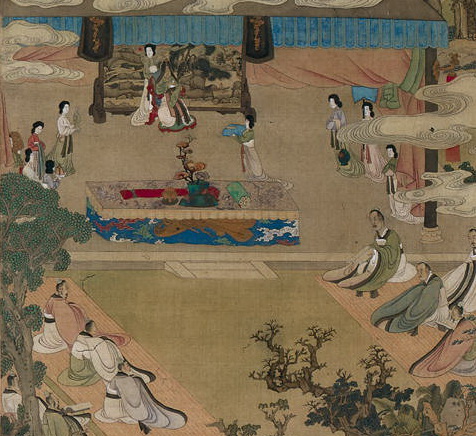 Lady Xuanwen Jun Giving Instructions on the Classics (detail), 1638 - Чень Хуншоу