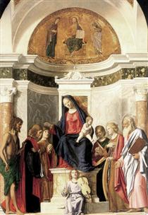 Madonna Enthroned with the Child - Чима да Конельяно