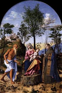 Madonna of the Orange Tree with St. Ludovic of Toulouse and St. Jerome - Giovanni Battista Cima