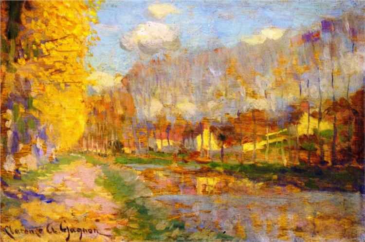 Canal du Loing, Moret, 1908 - Clarence Gagnon