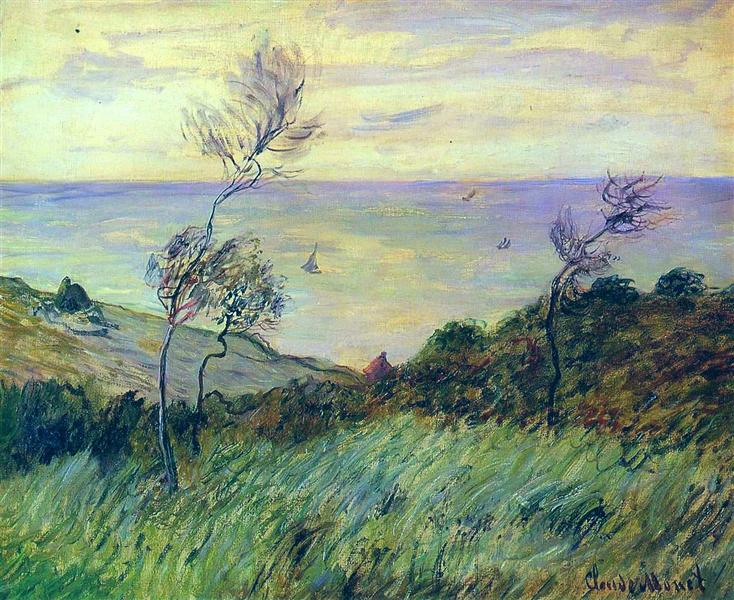 Cliffs of Varengeville, Gust of Wind, 1882 - 莫內