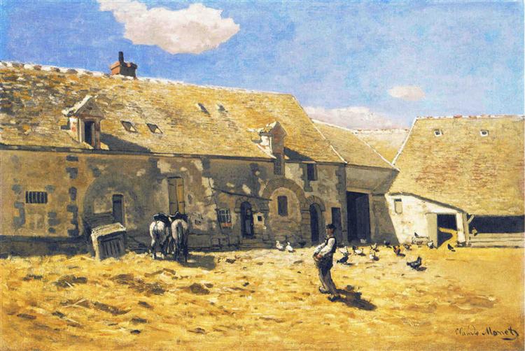 Farmyard at Chailly, 1865 - Клод Моне