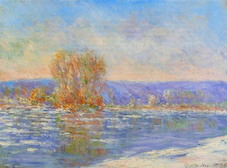 Floating Ice near Bennecourt, 1893 - Клод Моне