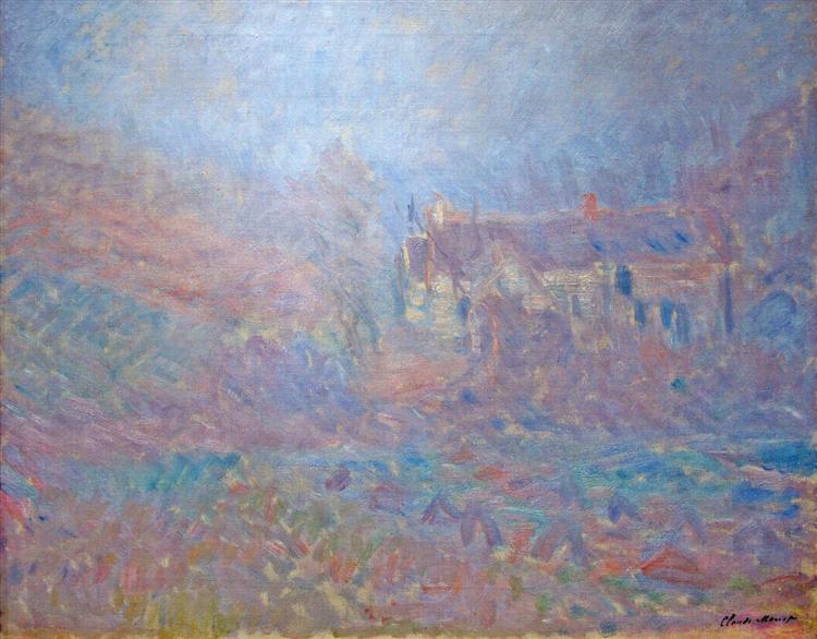Houses at Falaise in the Fog, 1885 - Claude Monet