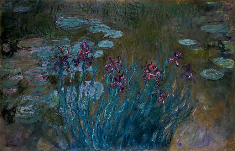 Irises and Water-Lilies, 1914 - 1917 - Claude Monet