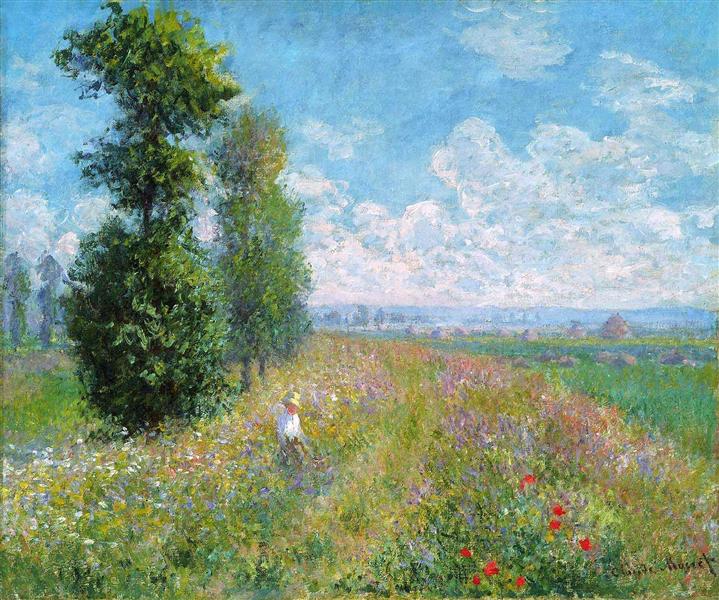 Meadow with Poplars, 1875 - Claude Monet
