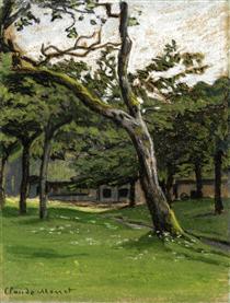 Granja Norman a través de los árboles - Claude Monet