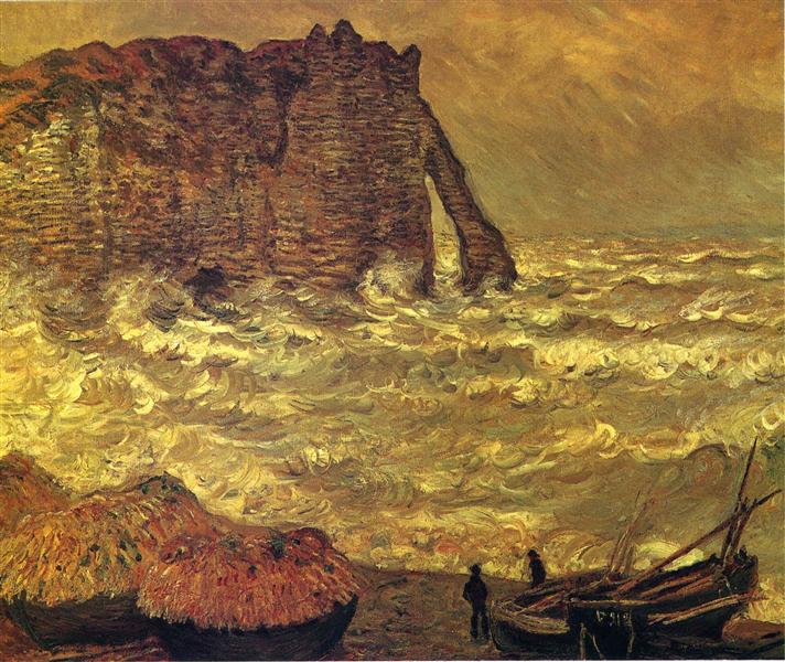 Mer agitée à Étretat, 1883 - 莫內