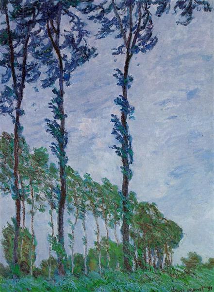 Poplars, Wind Effect, 1891 - 莫奈