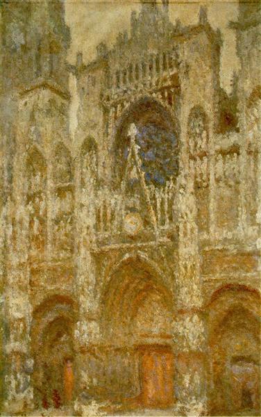 Rouen Cathedral,The Gate, Grey Weather, 1894 - Клод Моне