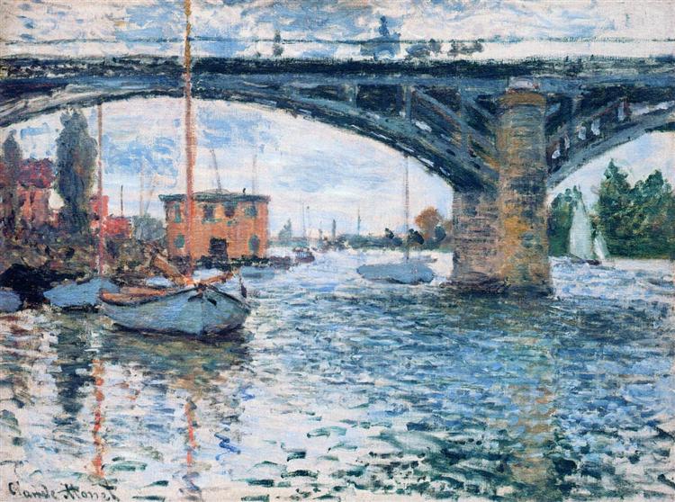 The Bridge at Argenteuil, Grey Weather, 1874 - 莫內