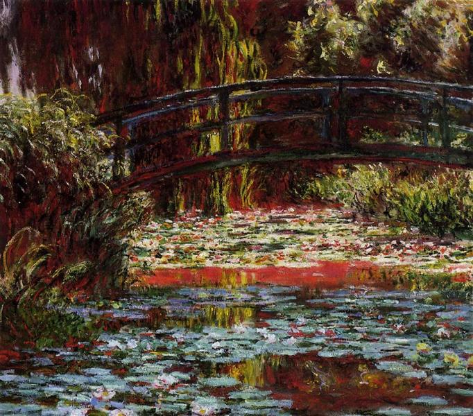The Japanese Bridge (The Bridge over the Water-Lily Pond), 1900 - 莫內