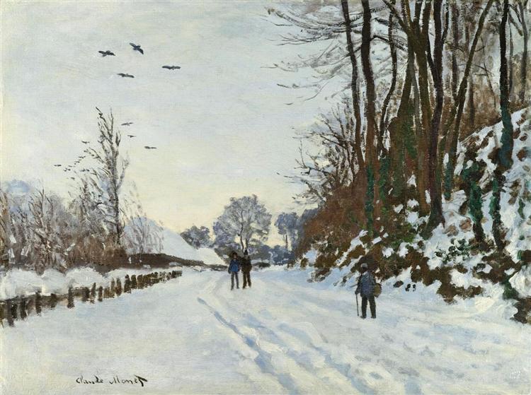 Дорога на ферму Сен-Симон зимой, 1867 - Клод Моне