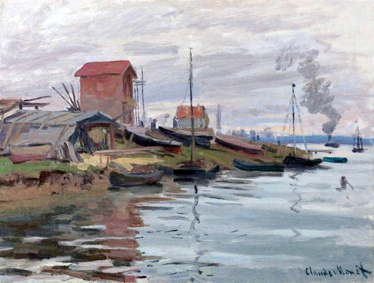 The Seine at Petit-Gennevilliers, 1872 - 莫內