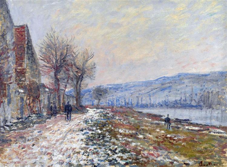 Сена в Лавакуре, эффект снега, 1879 - Клод Моне