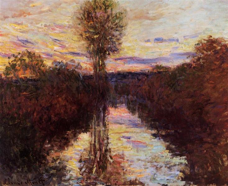 The Small Arm of the Seine at Mosseaux, Evening, 1878 - 莫內