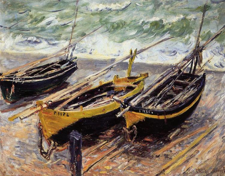 Trois Bateaux de pêche, 1885 - Claude Monet