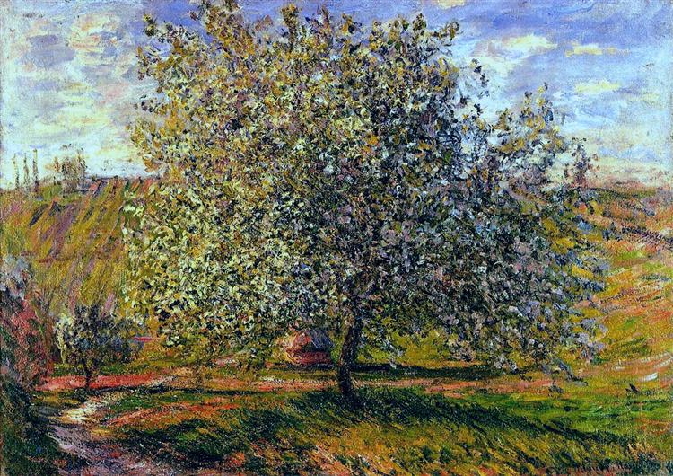 Дерево в цвету близ Ветёя, 1879 - Клод Моне
